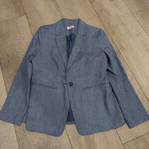 Blue Single-Button Women's Blazer